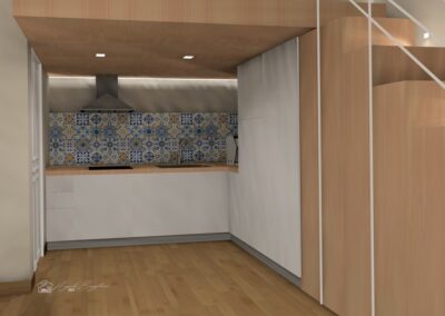 cucina molocale soppalcato